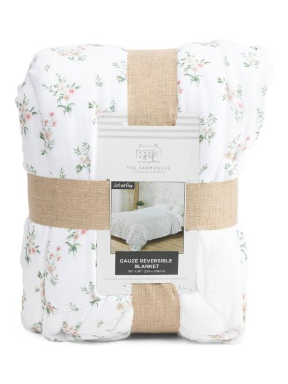 THE FARMHOUSE BY RACHEL ASHWELL Briarfield Bouquet Reversible Gauze Blanket